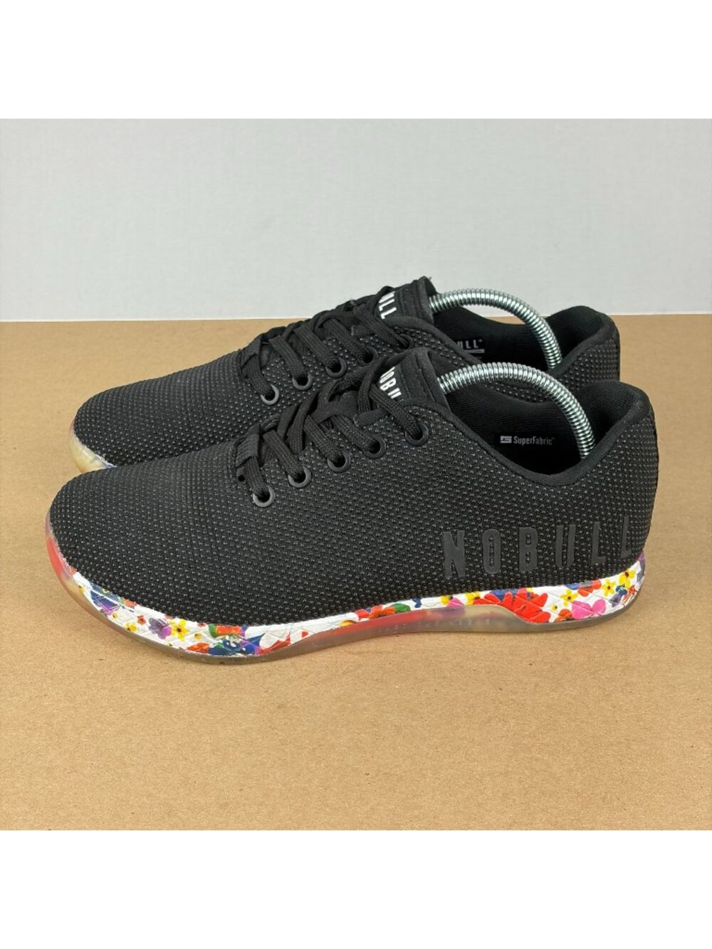 NoBull Superfabric Daisy Trainers Athletic Shoes Womens 8.5 Black Pink Low Top